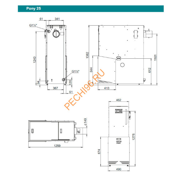 Котел пеллетный Zota Pony 25