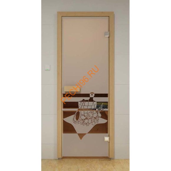 Дверь стеклянная SAUNA MARKET «Банный вечер» коробка осина Дверь стеклянная SAUNA MARKET «Банный вечер» коробка осина