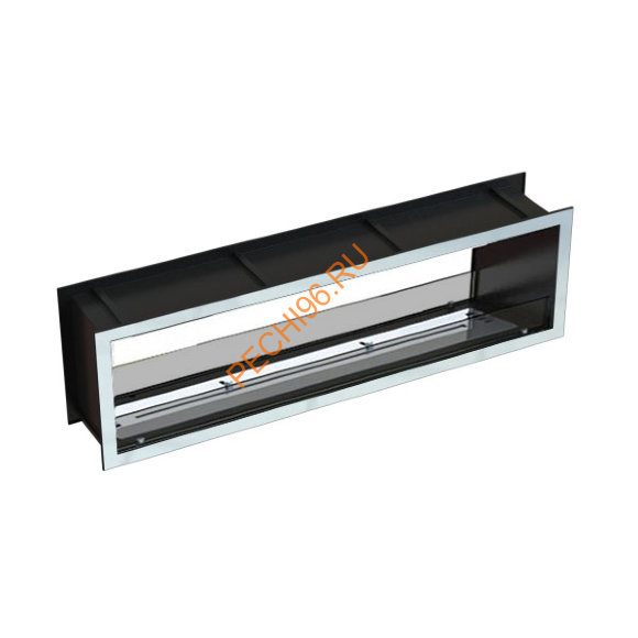 Биокамин сквозной 1700х500х300 мм, стекло тонированное, рамки нержавейка