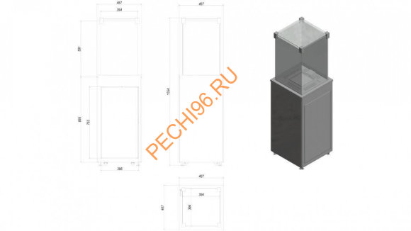 Камин уличный газовый Kratki PATIO/M/G31/37MBAR/S
