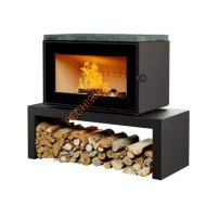 Печь-камин АСТОВ КУБ 800 Талькомагнезит на подиуме