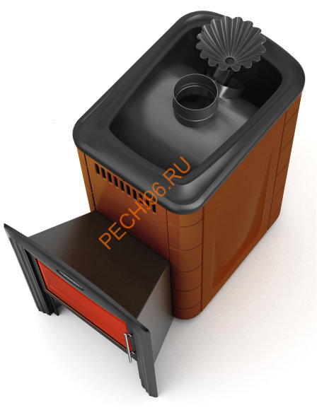 Печь банная Ангара 2012 Inox Витра терракота