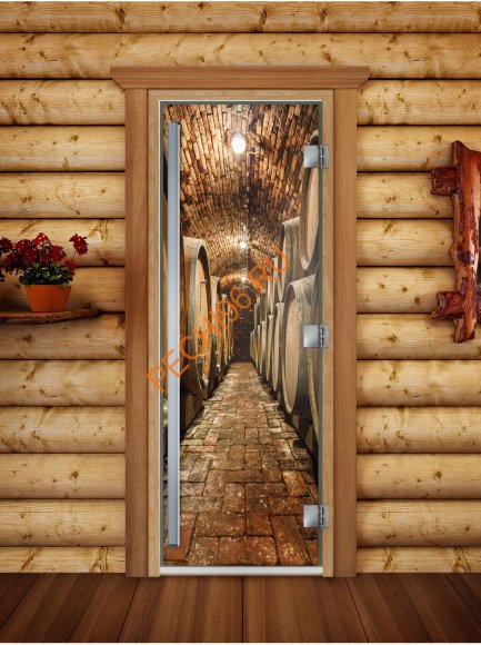 Дверь стеклянная DoorWood «Престиж», 700х1900мм, с фотопечатью «Винный погребок» Дверь стеклянная DoorWood «Престиж», 700х1900мм, с фотопечатью «Винный погребок»