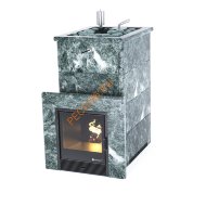 Печь банная ИзиСтим Геленджик в кожухе из змеевика с открытым верхом