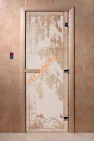 Дверь стеклянная DoorWood «Березка сатин», 2000х700 мм Дверь стеклянная DoorWood «Березка сатин», 2000х700 мм