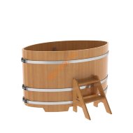 Купель для бани BentWood овальная из лиственницы Премиум, 1,08х1,75 м