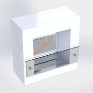 Биокамин Cube White, тонированное стекло