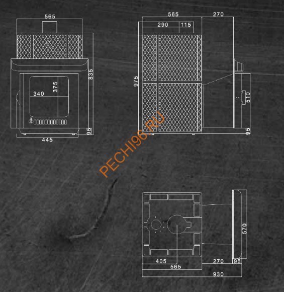 Печь банная Ферингер Квадра ПФ Сетка
