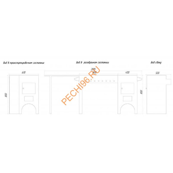 Кухня-мангал Березка ДТ-3 стекло