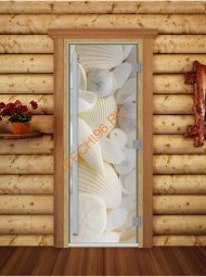 Дверь стеклянная DoorWood «Престиж», 800х2000мм, с фотопечатью «Ракушки» Дверь стеклянная DoorWood «Престиж», 800х2000мм, с фотопечатью «Ракушки»