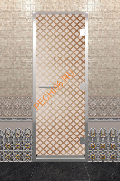 Дверь стеклянная DoorWood Хамам «Мираж» сатин, 1900х700 мм