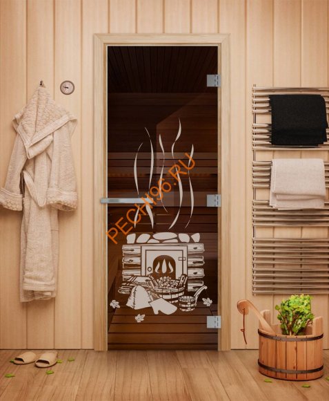 Дверь стеклянная DoorWood Эталон, 1900х700 мм, стекло бронза с рисунком 10 мм