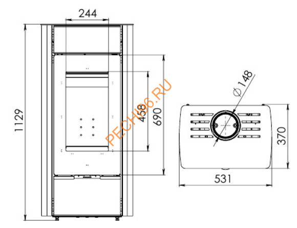 Печь-камин Мета-Бел Нарочь 7 кВт Печь-камин Мета-Бел Нарочь 7 кВт