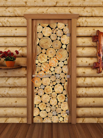 Дверь стеклянная ALDO КРУИЗ «Поленница» коробка бук