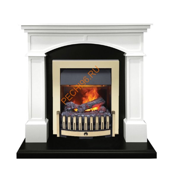 Электрокамин Dimplex Langford с очагом Danville Brass FB2 белый с черным