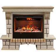 Электрокамин RealFlame Stone new 26/HL WTG с очагом 3D Helios 26