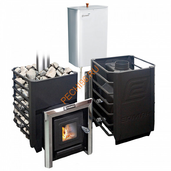 Печь банная Ермак 12 Сетка-Классик с т/о, баком 40 л и стеклом Печь банная Ермак 12 Сетка-Классик с т/о, баком 40 л и стеклом