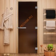 Дверь стеклянная DoorWood Эталон, 1900х700 мм, стекло бронза матовая 10 мм
