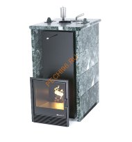 Печь банная ИзиСтим Геленджик в трёхстороннем кожухе из змеевика Печь банная ИзиСтим Геленджик в трёхстороннем кожухе из змеевика