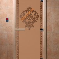 Дверь стеклянная DoorWood «Версаче бронза матовая», 2100х800 мм