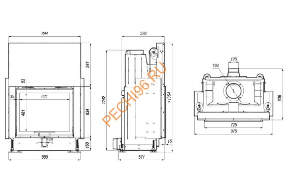 Каминная топка DEFRO HOME PORTAL ME G, 12 кВт, 725/634мм, гильотина Каминная топка DEFRO HOME PORTAL ME G, 12 кВт, 725/634мм, гильотина