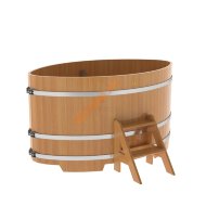 Купель для бани BentWood овальная из лиственницы Премиум, 1,12х1,83 м