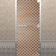 Дверь стеклянная DoorWood Хамам «Мираж» бронза, 2000х800 мм