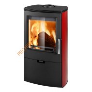 Стальная печь-камин Thorma FALUN II черно-бордовая