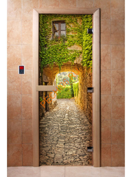 Дверь стеклянная DoorWood с фотопечатью «Венецианский дворик» Дверь стеклянная DoorWood с фотопечатью «Венецианский дворик»