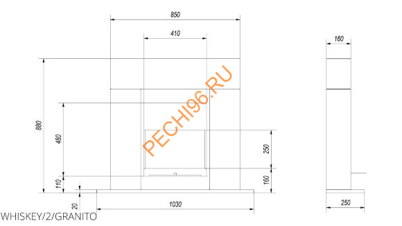 Биокамин напольный Kratki WHISKEY 2, TUV Биокамин напольный Kratki WHISKEY 2, TUV