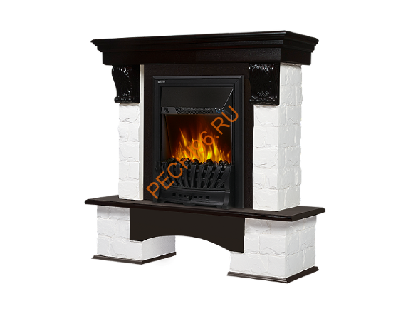 Электрокамин Electrolux Classic EFP/P-1020LS с порталом Firelight Forte Classic, камень белый, темный дуб