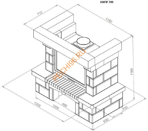 Каминная облицовка Кипр 700 приставная Каминная облицовка Кипр 700 приставная