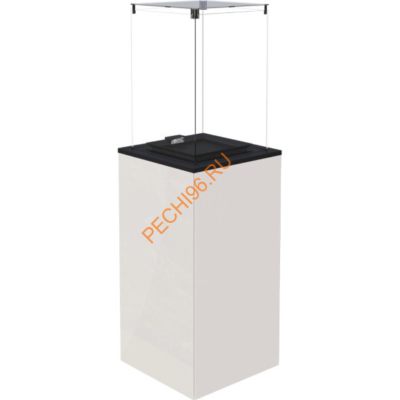 Камин уличный газовый Kratki PATIO MINI/M/G31/37MBAR/B, белое стекло