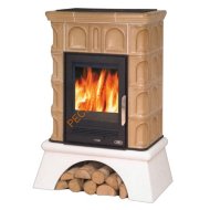 Печь-камин ABX Britania K белый цоколь вставка Комбо 10,4кВт (ТО 6,9кВт)