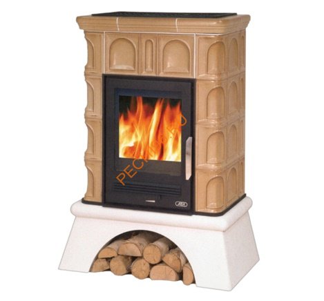 Печь-камин ABX Britania K белый цоколь вставка Комбо 10,4кВт (ТО 6,9кВт)