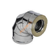 Сэндвич-отвод 90° Феррум, нержавейка AISI 430-0,8 мм/оцинковка-0,5 мм, d 115/200 мм