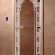 Дверь стеклянная DoorWood «Восточная арка бронза», 1900х600 мм