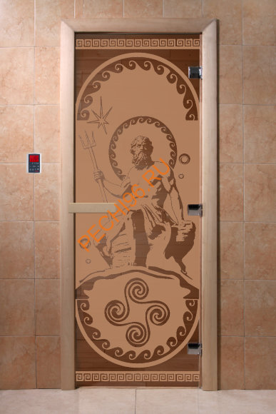 Дверь стеклянная DoorWood «Посейдон бронза матовая», 1700х700 мм