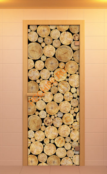 Дверьстеклянная ALDO «Поленница» коробка береза