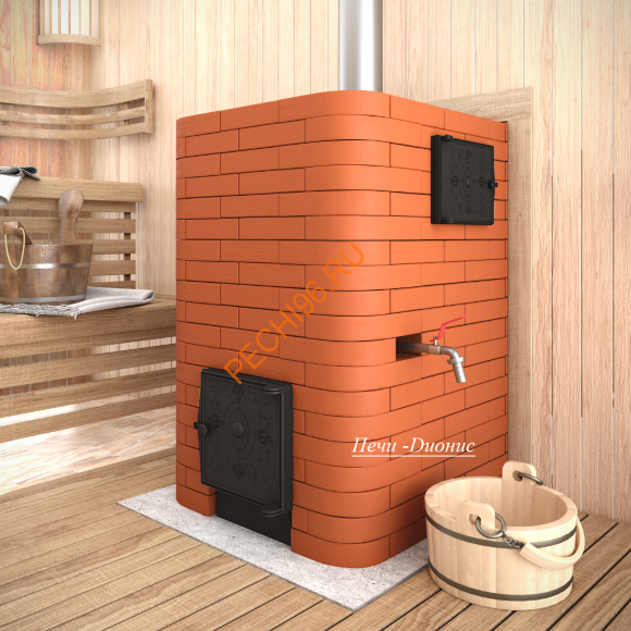 Печь банная Теплосталь Емельяныч с закрытой каменкой под обкладку, чугунная дверца ДТ-4P Печь банная Теплосталь Емельяныч с закрытой каменкой под обкладку, чугунная дверца ДТ-4P