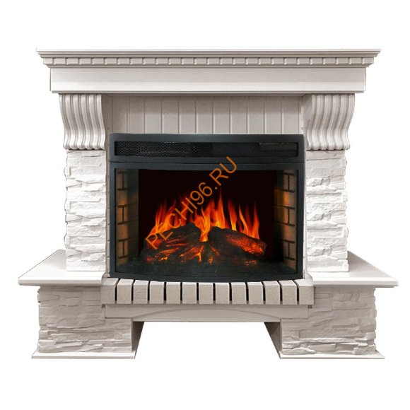 Электрокамин Royal Flame Pierre Luxe белый/сланец белый с очагом Dioramic 25 LED FX