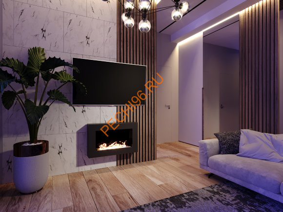 Биокамин Русский огонь Лофт 800N, высота 500 мм, настенный