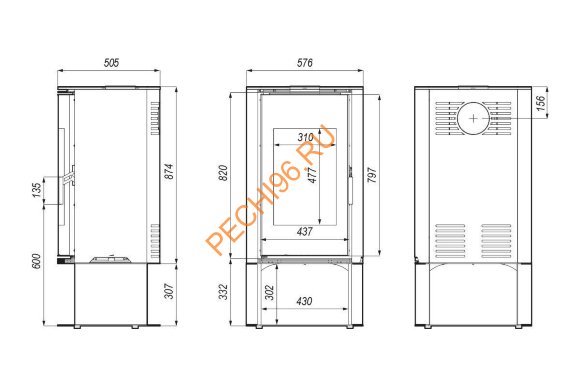 Печь-камин DEFRO HOME ORBIS LOG, 9кВт черная сталь