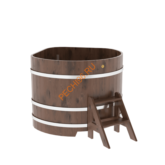Купель для бани BentWood угловая из морёного дуба Рустик, 1,19х1,19 м