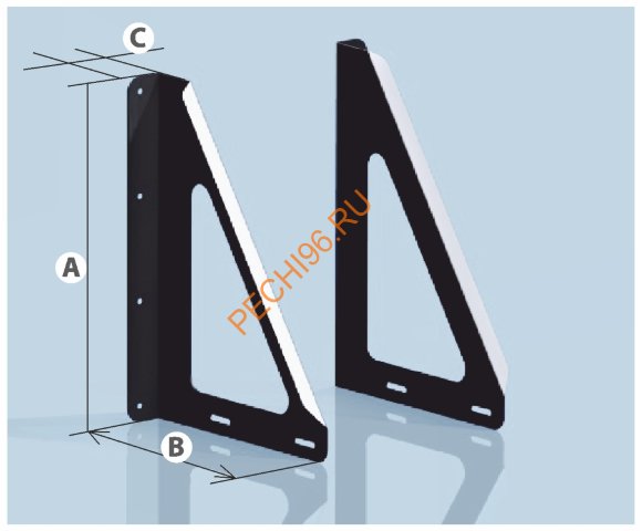 Консоль опорная Везувий BLACK (AISI 439) 350/350мм