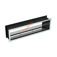 Биокамин сквозной 2000х500х300 мм, стекло тонированное, рамки нержавейка