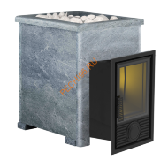 Печь-камин банная Березка Викинг 15 Д-2, талькомагнезит