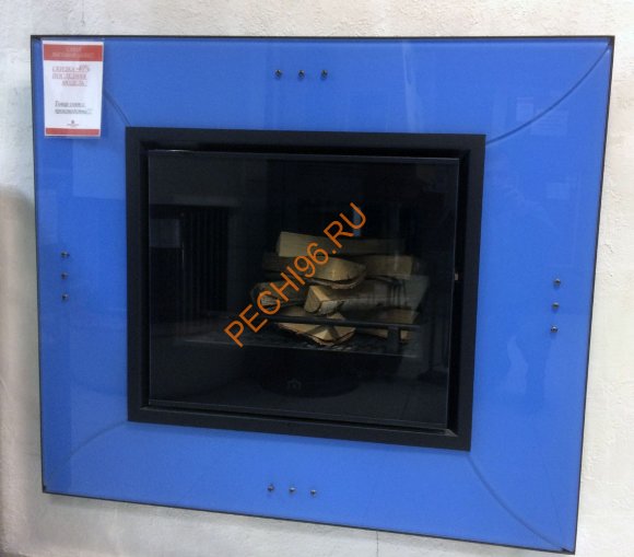 Дровяной камин EdilKamin WIND Vetro Azzurro с топкой LUCE PLUS 62 N