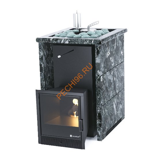 Печь банная ИзиСтим Анапа в трёхстороннем кожухе из пироксенита с открытым верхом Печь банная ИзиСтим Анапа в трёхстороннем кожухе из пироксенита с открытым верхом