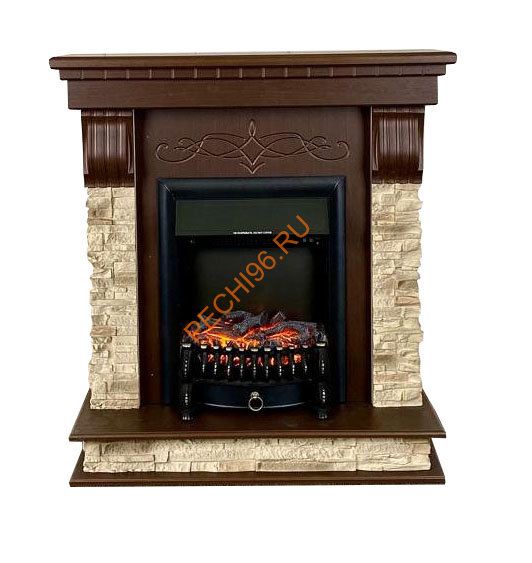 Электрокамин InterFlame Брайт с очагом Fobos LUX BLACK